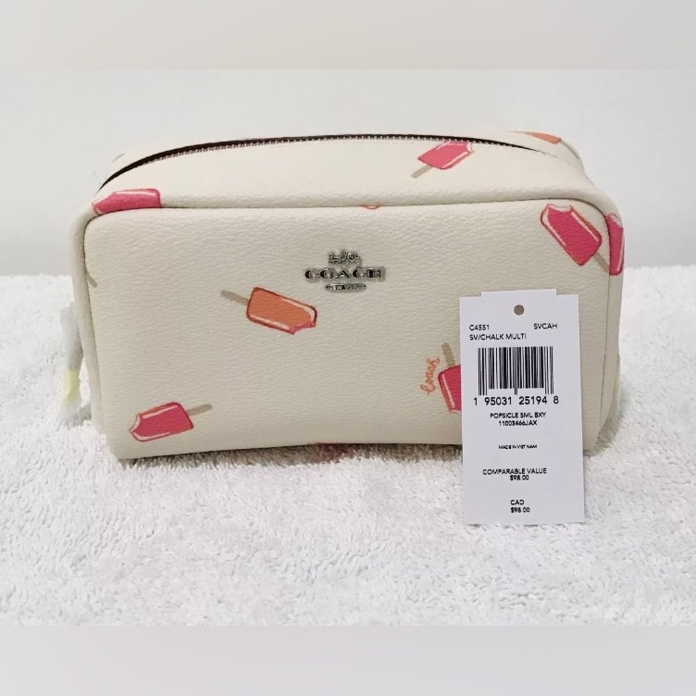 Coach Popsicle Cosmetic Case Bag White/pink